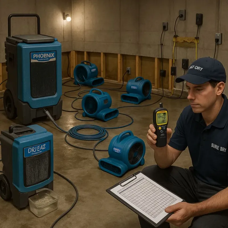Structural Drying and Dehumidification process in Bolingbrook, IL